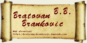 Bratovan Branković vizit kartica